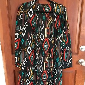 Sheer Tribal Print Kimono